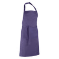 Purple - Back - Premier Ladies-Womens Colours Bip Apron With Pocket - Workwear (Pack of 2)