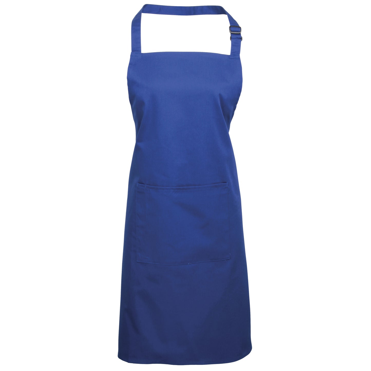 Royal - Front - Premier Ladies-Womens Colours Bip Apron With Pocket - Workwear (Pack of 2)
