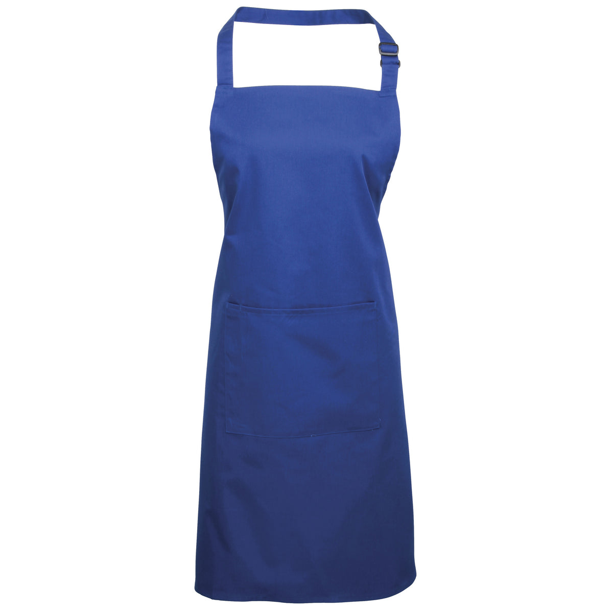 Royal - Front - Premier Ladies-Womens Colours Bip Apron With Pocket - Workwear (Pack of 2)