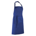 Royal - Back - Premier Ladies-Womens Colours Bip Apron With Pocket - Workwear (Pack of 2)
