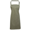 Sage - Front - Premier Ladies-Womens Colours Bip Apron With Pocket - Workwear (Pack of 2)