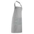 Silver - Back - Premier Ladies-Womens Colours Bip Apron With Pocket - Workwear (Pack of 2)