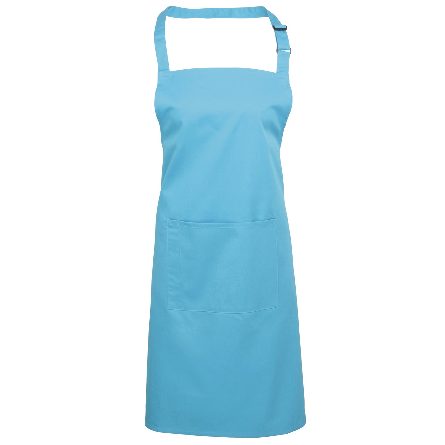 Turquoise - Front - Premier Ladies-Womens Colours Bip Apron With Pocket - Workwear (Pack of 2)