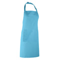Turquoise - Back - Premier Ladies-Womens Colours Bip Apron With Pocket - Workwear (Pack of 2)