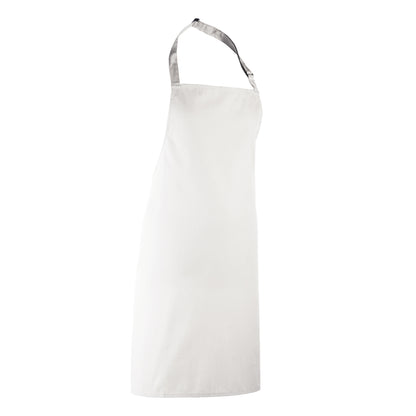 White - Back - Premier Ladies-Womens Colours Bip Apron With Pocket - Workwear (Pack of 2)