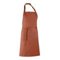 Chestnut - Back - Premier Ladies-Womens Colours Bip Apron With Pocket - Workwear (Pack of 2)