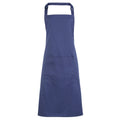 Marine Blue - Front - Premier Ladies-Womens Colours Bip Apron With Pocket - Workwear (Pack of 2)