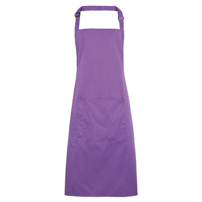 Rich Violet - Front - Premier Ladies-Womens Colours Bip Apron With Pocket - Workwear (Pack of 2)