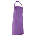 Rich Violet - Back - Premier Ladies-Womens Colours Bip Apron With Pocket - Workwear (Pack of 2)
