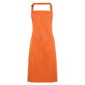 Terracotta - Front - Premier Ladies-Womens Colours Bip Apron With Pocket - Workwear (Pack of 2)