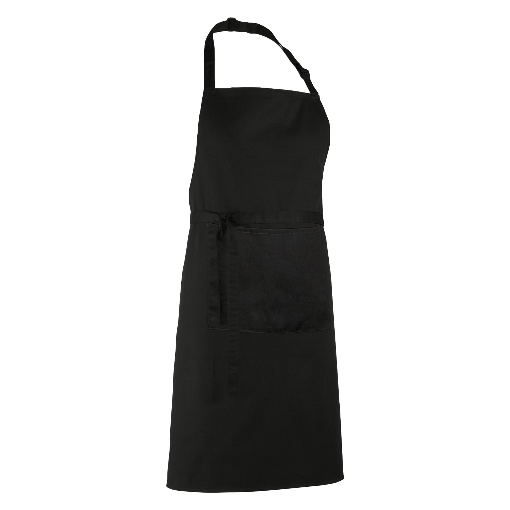 Black - Back - Premier Ladies-Womens Colours Bip Apron With Pocket - Workwear (Pack of 2)
