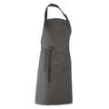 Dark Grey - Back - Premier Ladies-Womens Colours Bip Apron With Pocket - Workwear (Pack of 2)