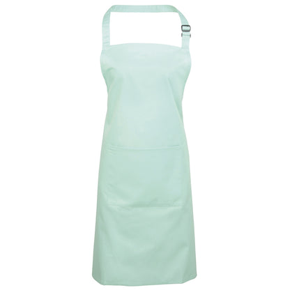 Aqua - Front - Premier Ladies-Womens Colours Bip Apron With Pocket - Workwear (Pack of 2)