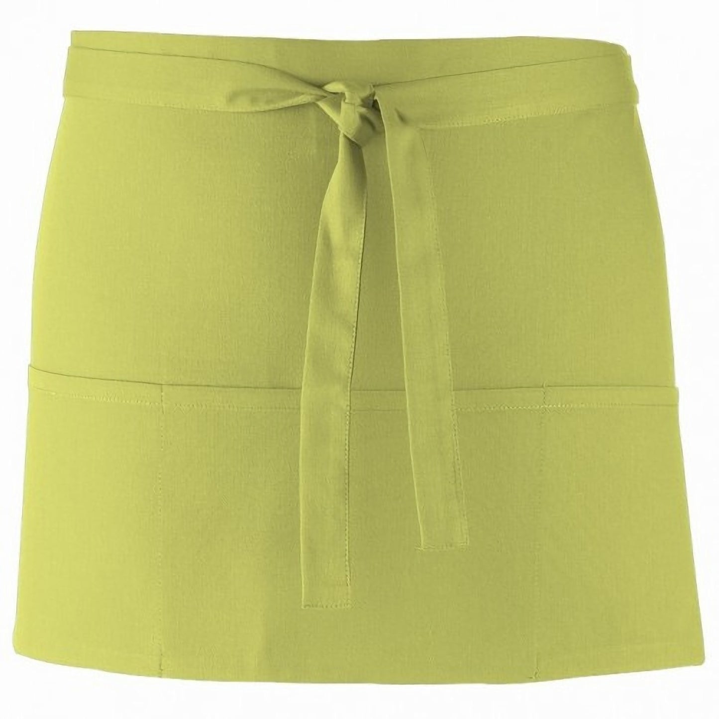 Lime - Front - Premier Ladies-Womens Colours 3 Pocket Apron - Workwear (Pack of 2)