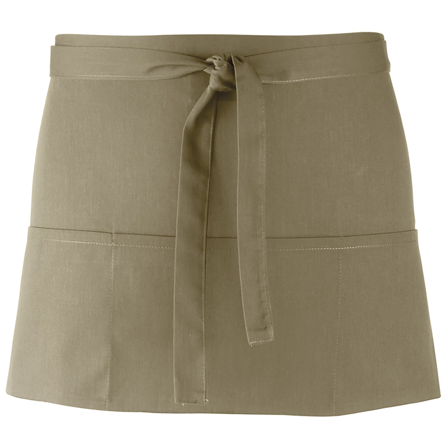 Olive - Front - Premier Ladies-Womens Colours 3 Pocket Apron - Workwear (Pack of 2)