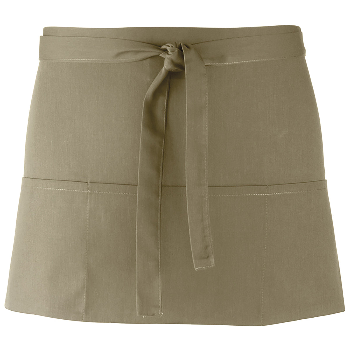 Olive - Front - Premier Ladies-Womens Colours 3 Pocket Apron - Workwear (Pack of 2)