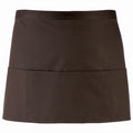 Dark Grey - Front - Premier Ladies-Womens Colours 3 Pocket Apron - Workwear (Pack of 2)