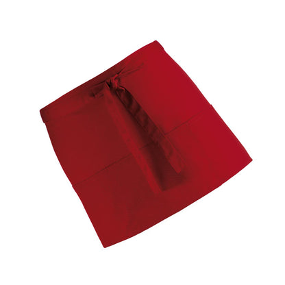 Burgundy - Back - Premier Ladies-Womens Colours 3 Pocket Apron - Workwear (Pack of 2)