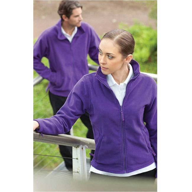 Purple - Back - Henbury Womens-Ladies Microfleece Anti-Pill Jacket