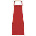 Red - Front - Premier Ladies-Womens Slim Apron (no Pocket) - Workwear (Pack of 2)