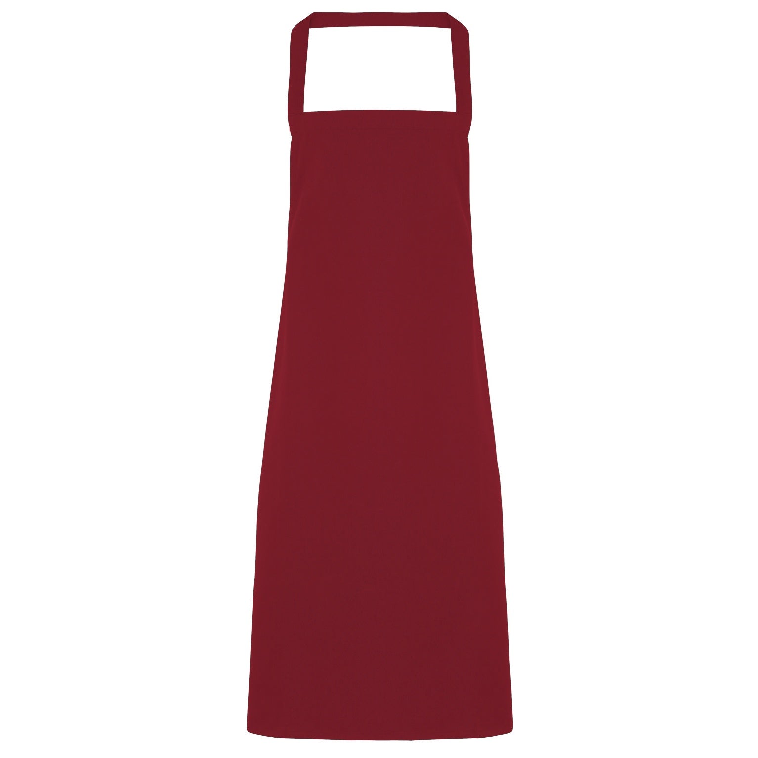 Burgundy - Front - Premier Ladies-Womens Slim Apron (no Pocket) - Workwear (Pack of 2)