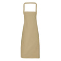 Khaki - Front - Premier Ladies-Womens Slim Apron (no Pocket) - Workwear (Pack of 2)