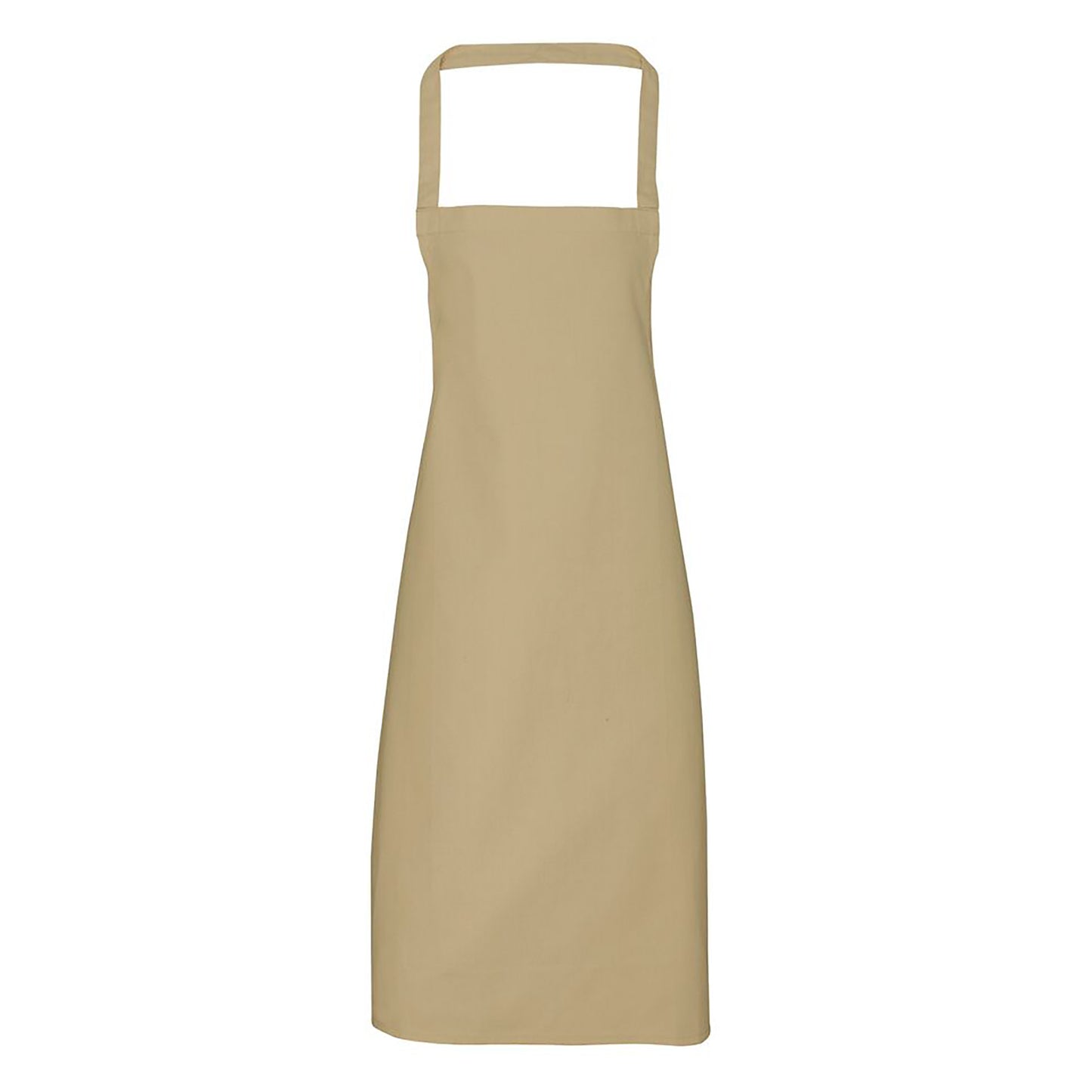 Khaki - Front - Premier Ladies-Womens Slim Apron (no Pocket) - Workwear (Pack of 2)