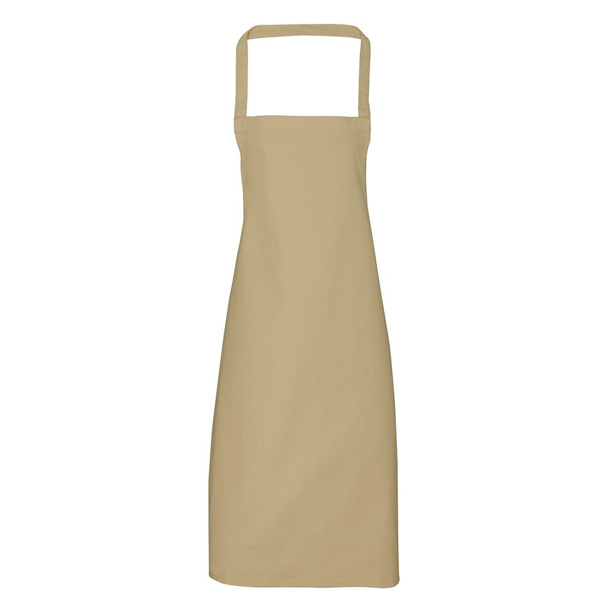 Khaki - Front - Premier Ladies-Womens Slim Apron (no Pocket) - Workwear (Pack of 2)