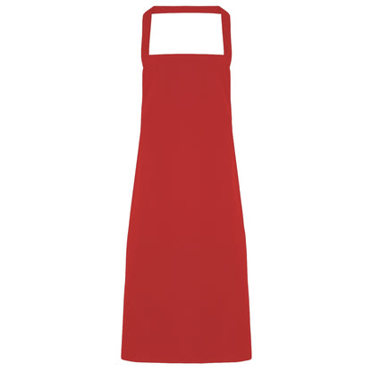 Red - Front - Premier Ladies-Womens Slim Apron (no Pocket) - Workwear (Pack of 2)
