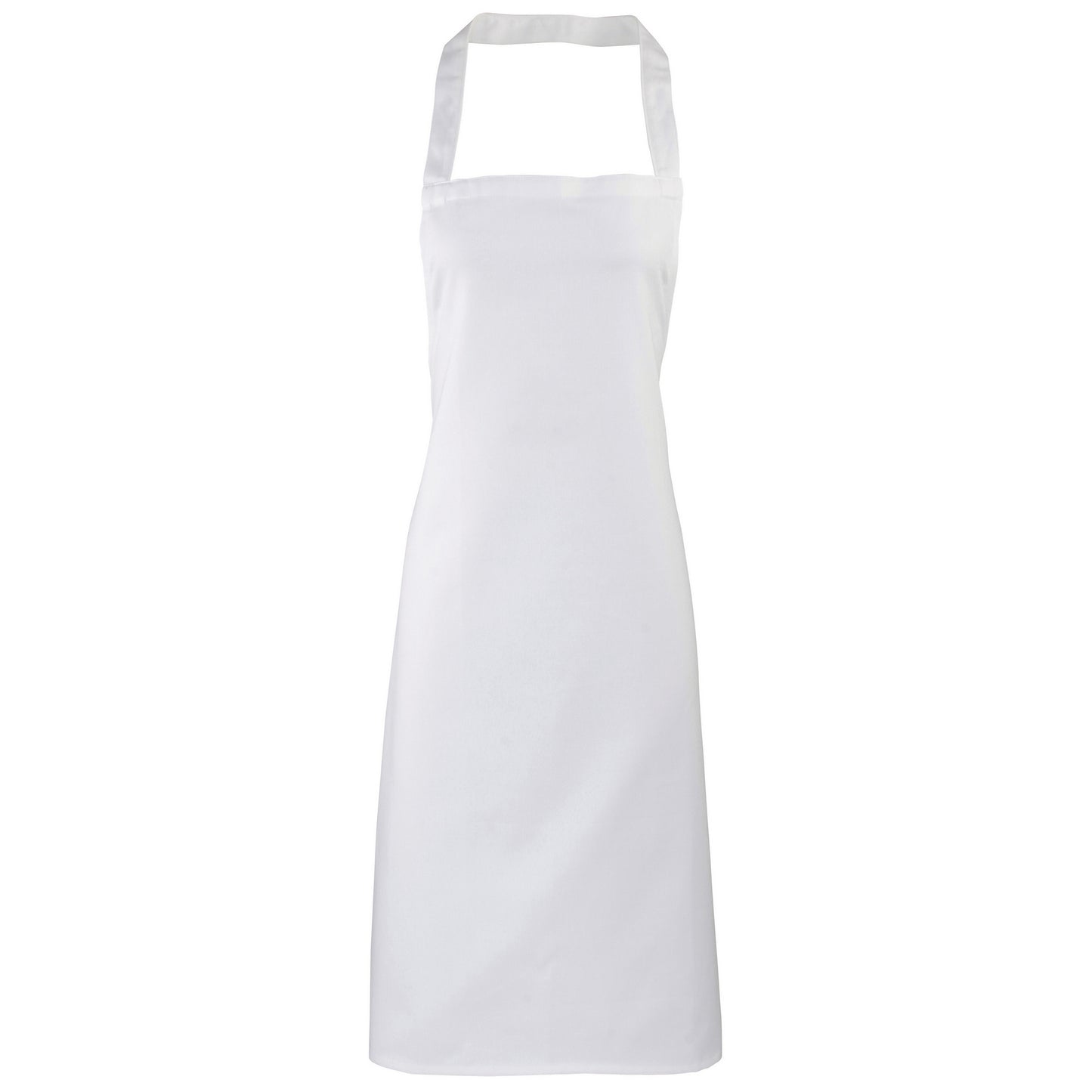 White - Front - Premier Ladies-Womens Slim Apron (no Pocket) - Workwear (Pack of 2)