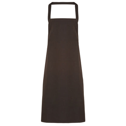 Brown - Front - Premier Ladies-Womens Slim Apron (no Pocket) - Workwear (Pack of 2)