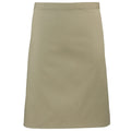 Olive - Front - Premier Ladies-Womens Mid-Length Apron (Pack of 2)