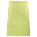 Lime - Front - Premier Ladies-Womens Mid-Length Apron (Pack of 2)