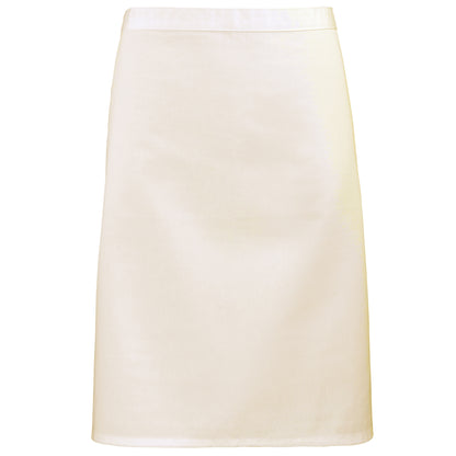 Natural - Front - Premier Ladies-Womens Mid-Length Apron (Pack of 2)