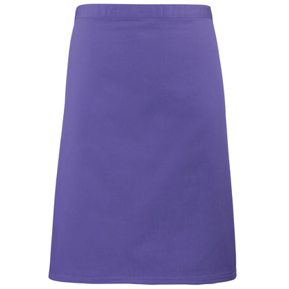Purple - Front - Premier Ladies-Womens Mid-Length Apron (Pack of 2)