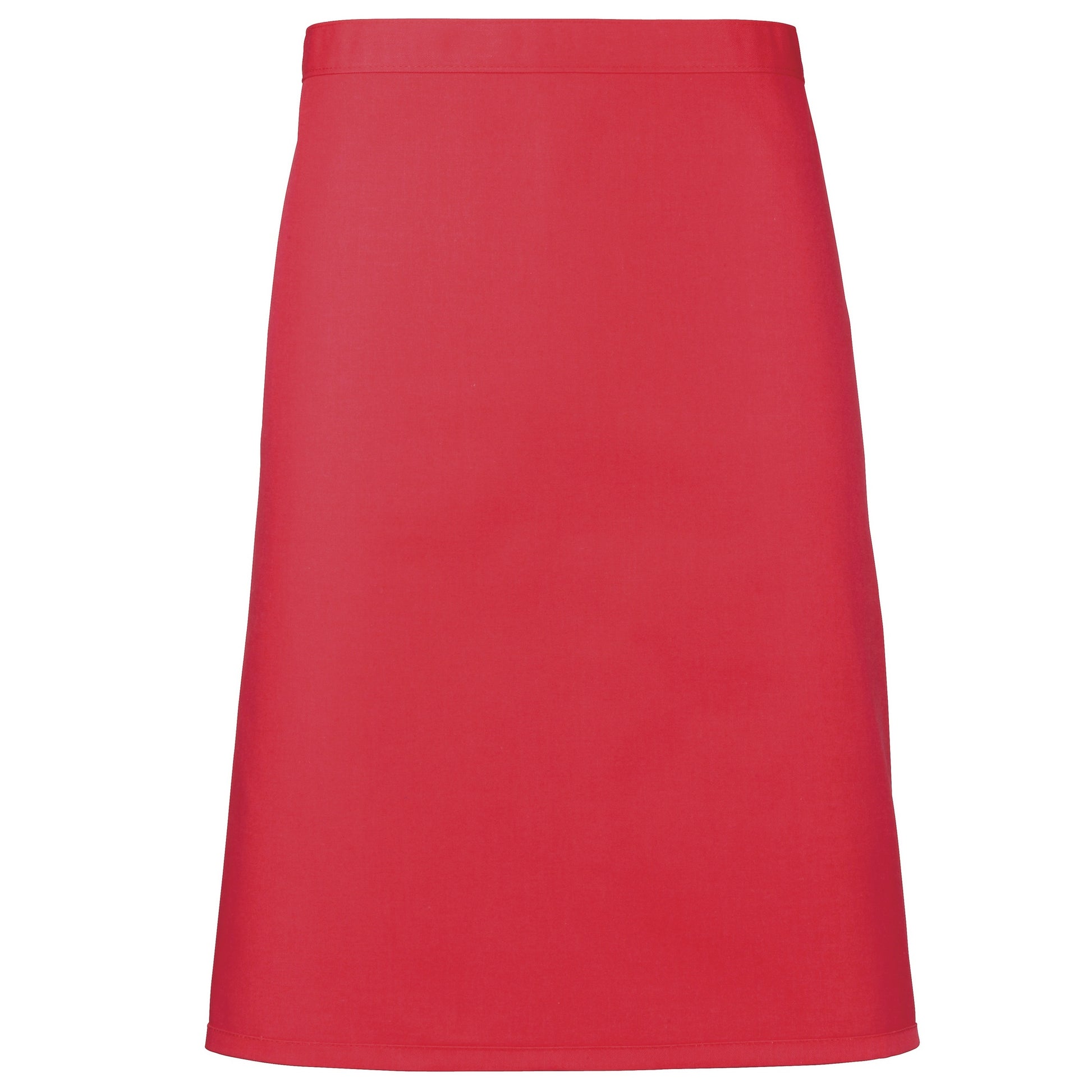 Strawberry Red - Front - Premier Ladies-Womens Mid-Length Apron (Pack of 2)