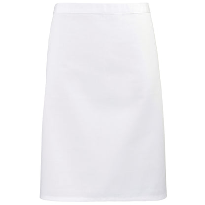 White - Front - Premier Ladies-Womens Mid-Length Apron (Pack of 2)