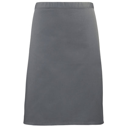 Steel - Front - Premier Ladies-Womens Mid-Length Apron (Pack of 2)