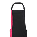 Black- Hot Pink - Front - Premier Unisex Contrast Workwear Bib Apron (Pack of 2)