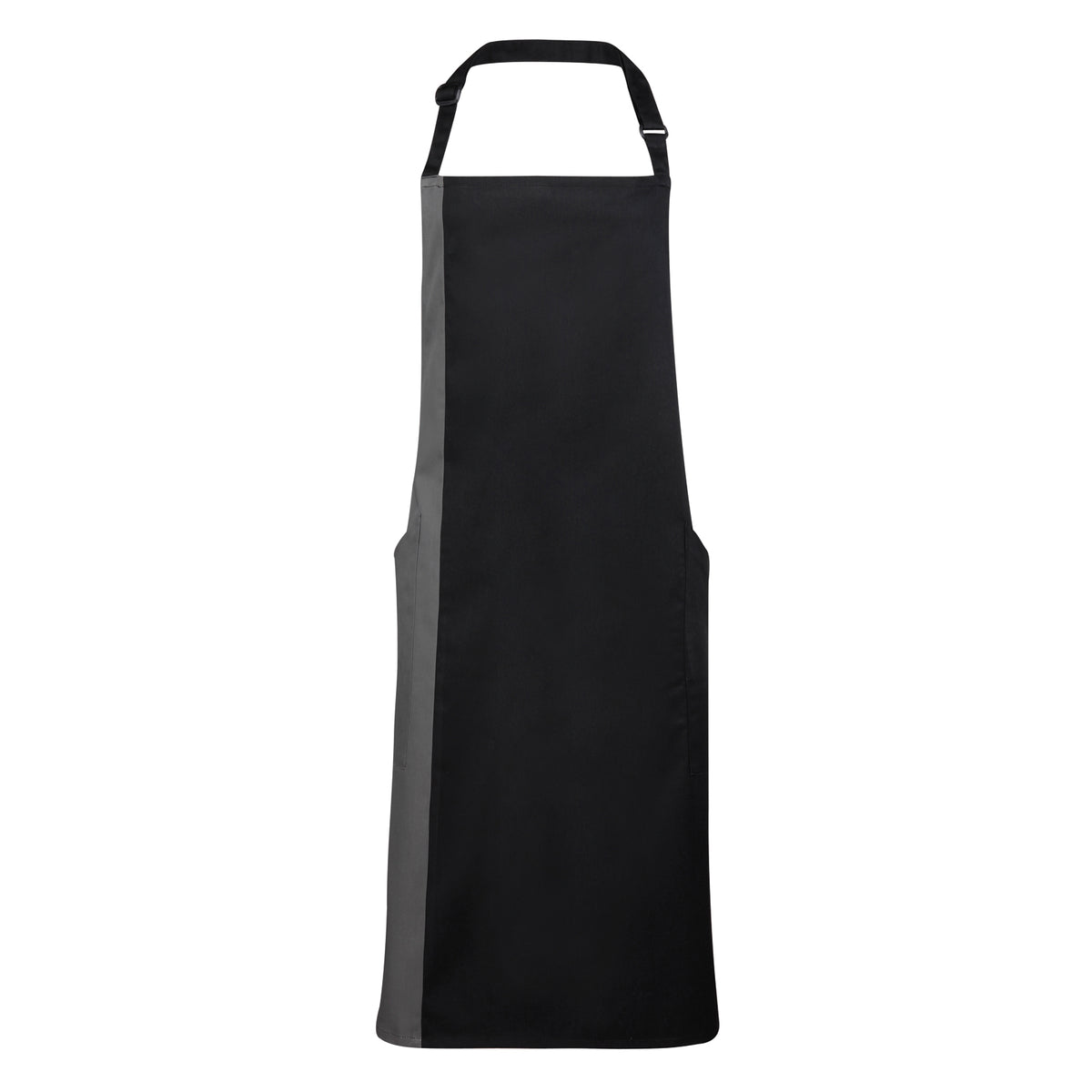 Black- Dark Grey - Front - Premier Unisex Contrast Workwear Bib Apron (Pack of 2)