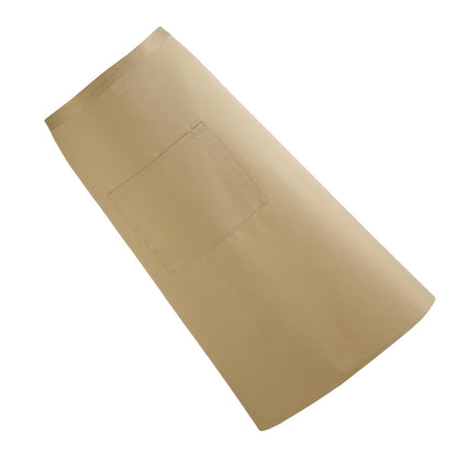 Khaki - Back - Premier Unisex Colours Bar Apron - Workwear (Long Continental Style) (Pack of 2)
