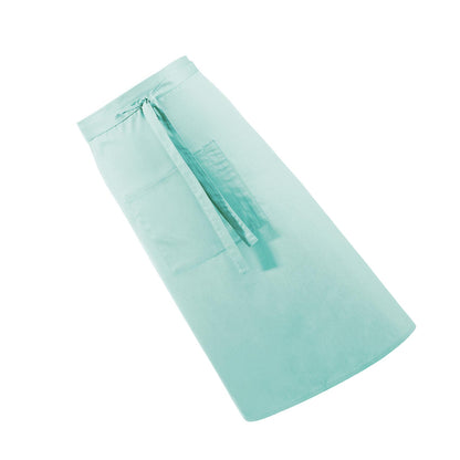 Aqua - Back - Premier Unisex Colours Bar Apron - Workwear (Long Continental Style) (Pack of 2)