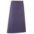 Purple - Front - Premier Unisex Colours Bar Apron - Workwear (Long Continental Style) (Pack of 2)