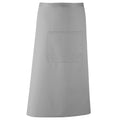Silver - Front - Premier Unisex Colours Bar Apron - Workwear (Long Continental Style) (Pack of 2)