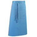 Turquoise - Front - Premier Unisex Colours Bar Apron - Workwear (Long Continental Style) (Pack of 2)