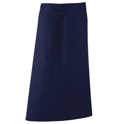 Navy - Front - Premier Unisex Colours Bar Apron - Workwear (Long Continental Style) (Pack of 2)