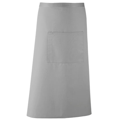 Silver - Front - Premier Unisex Colours Bar Apron - Workwear (Long Continental Style) (Pack of 2)