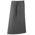 Dark Grey - Front - Premier Unisex Colours Bar Apron - Workwear (Long Continental Style) (Pack of 2)