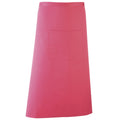 Fuchsia - Front - Premier Unisex Colours Bar Apron - Workwear (Long Continental Style) (Pack of 2)