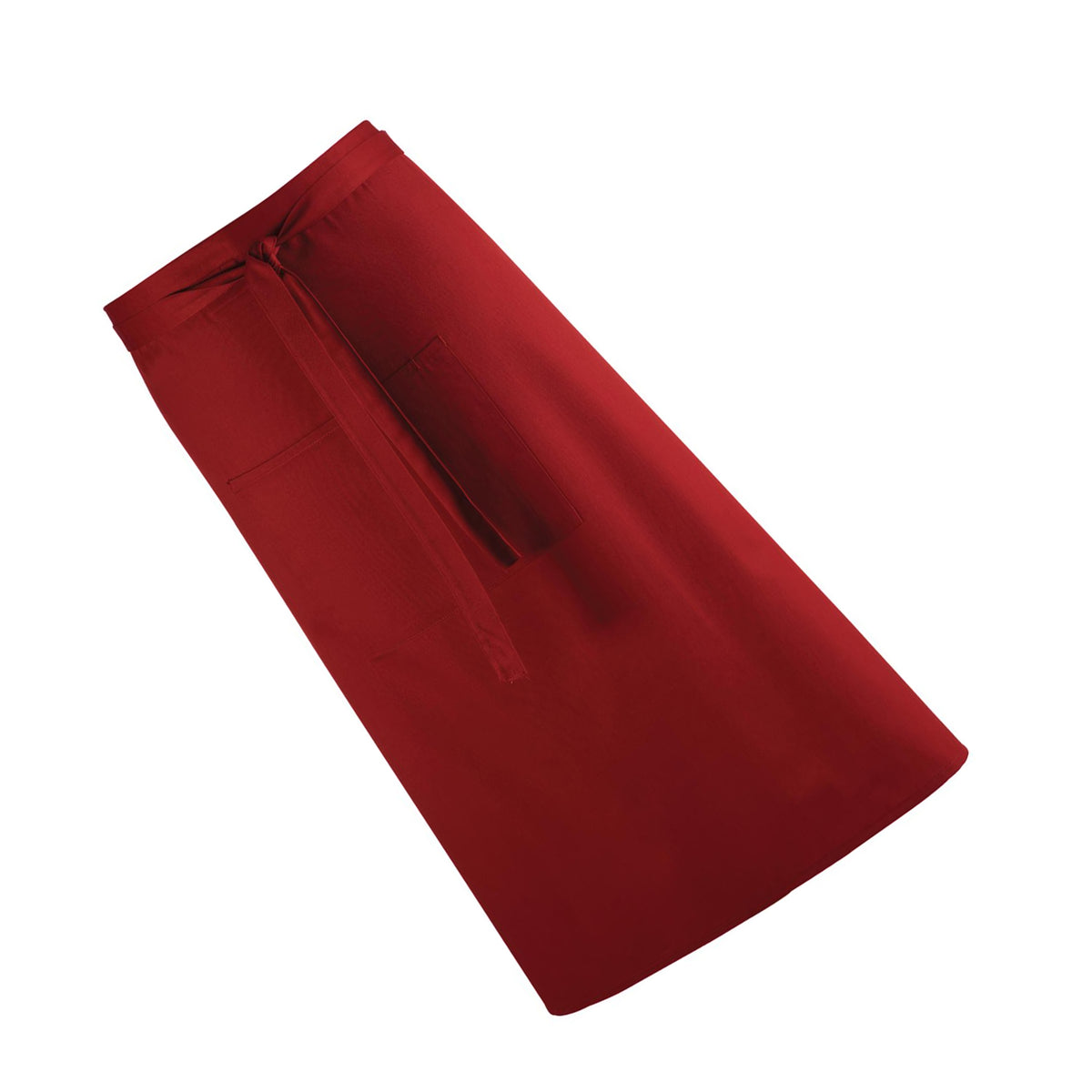 Burgundy - Back - Premier Unisex Colours Bar Apron - Workwear (Long Continental Style) (Pack of 2)